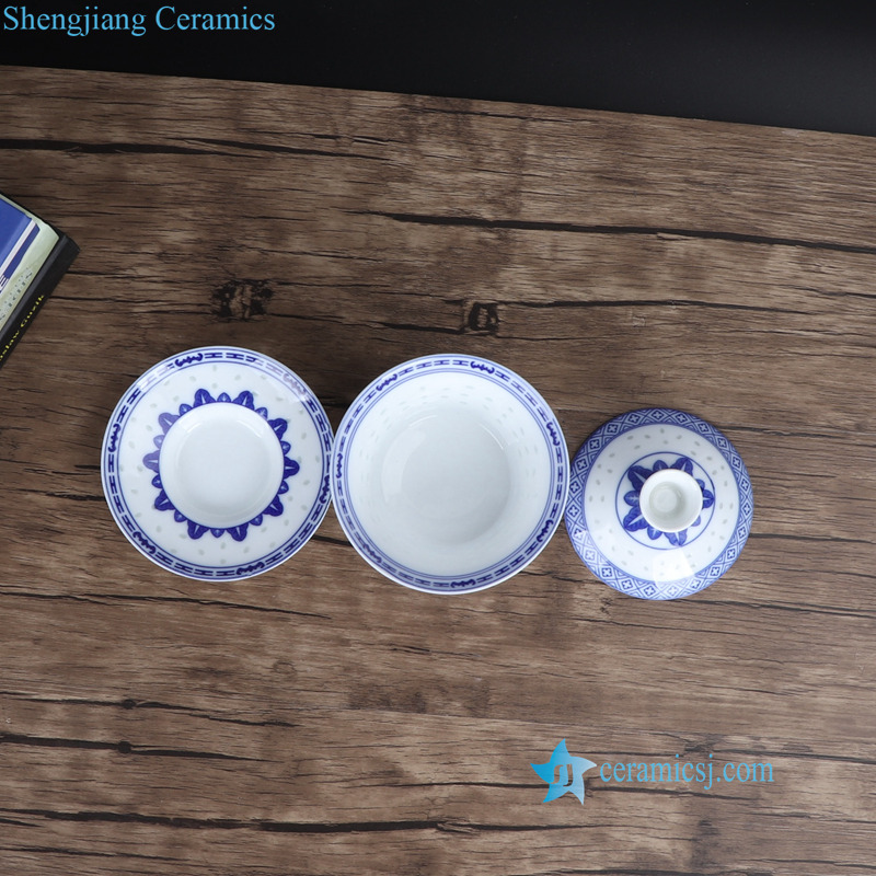 rice hole design ceramic gaiwan
