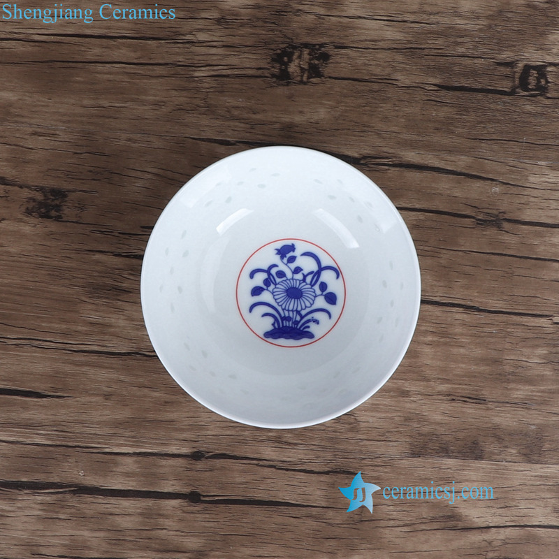 red rice pattern ceramic bowl