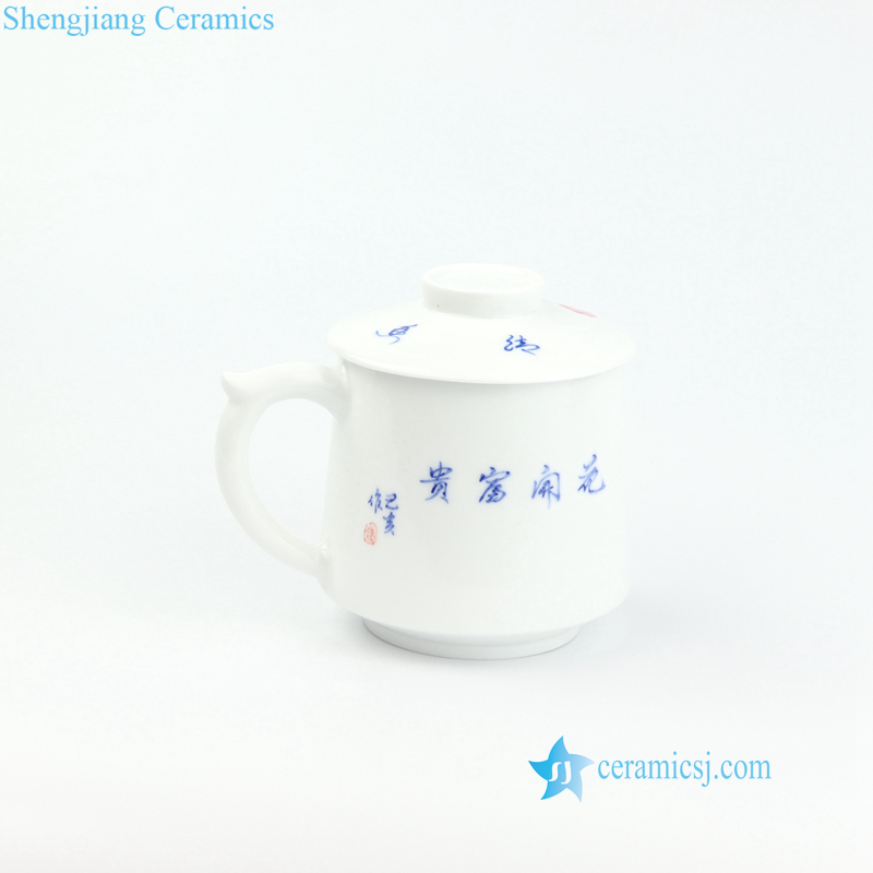 RZOH01-AB Jingdezhen traditional hand painted peony orchid pattern pottery office cup