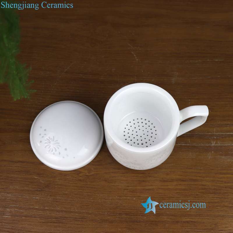RZOJ01-ABC Hand carved Jingdezhen unique skill transparent hole porcelain tea cup