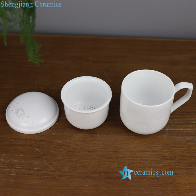 RZOJ01-ABC Hand carved Jingdezhen unique skill transparent hole porcelain tea cup