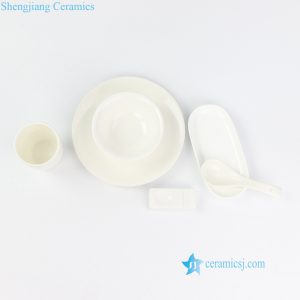 RZOL01-06 Pure white personal ceramic dinnerware set