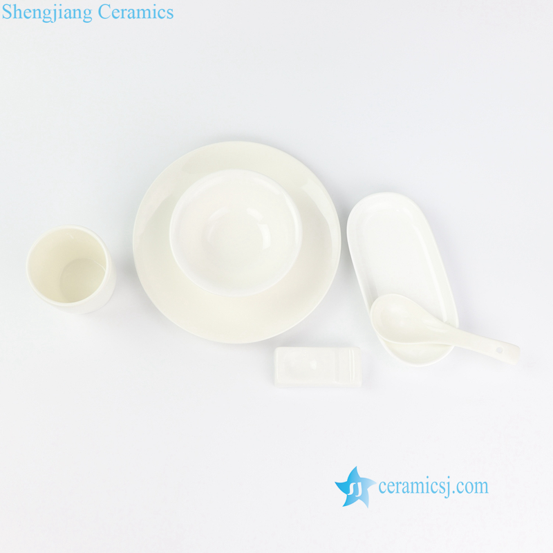 pure white ceramic dinnerware set