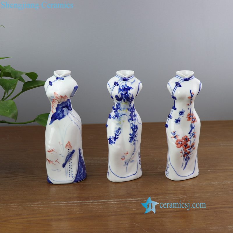 cheongsam design ceramic vase