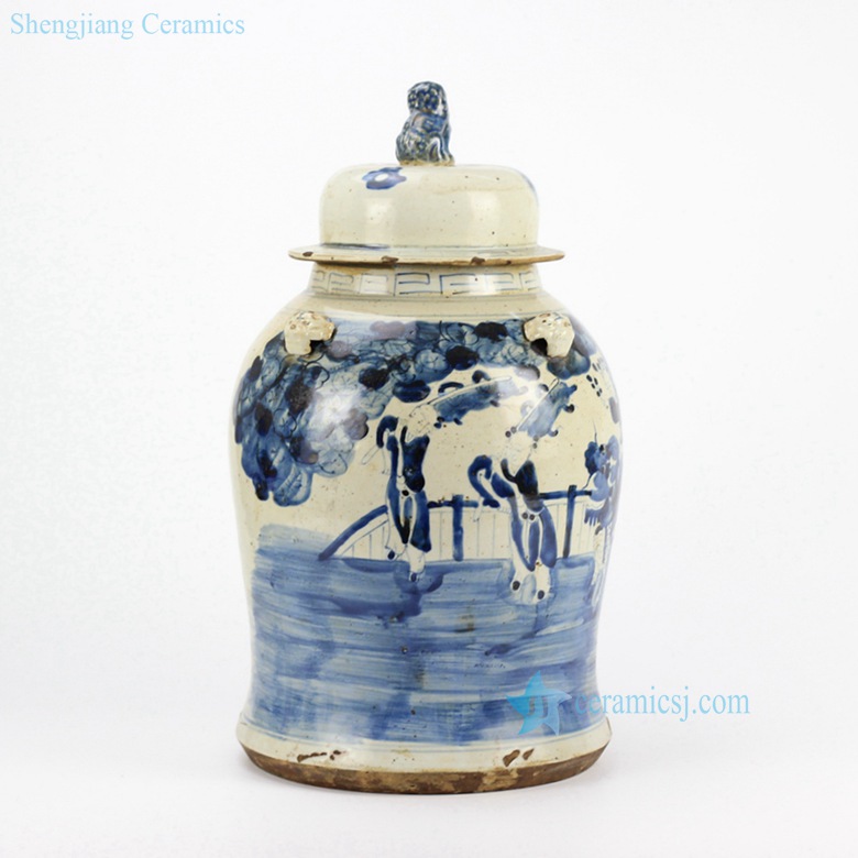 kylin bring kids to family porcelain jar