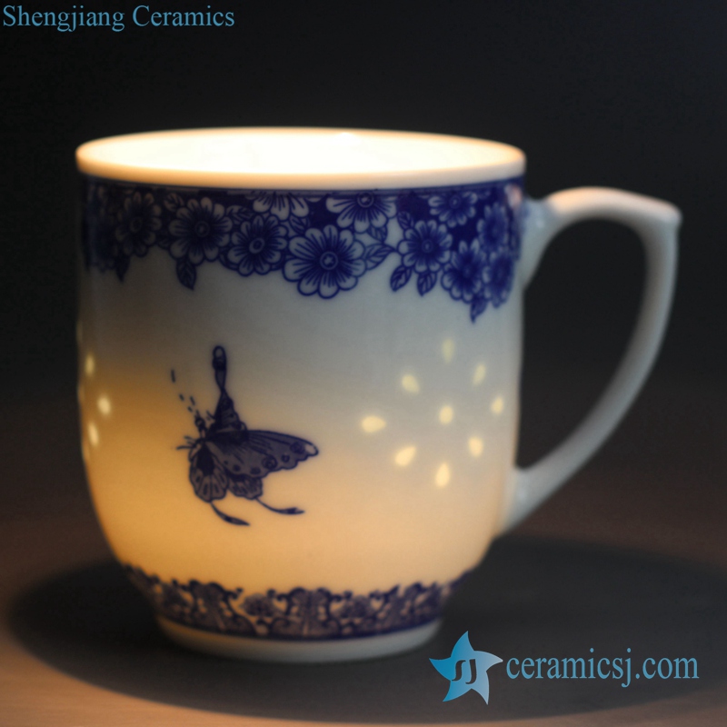 The Rice Hole Pattern Ceramic with Blue and White Painting