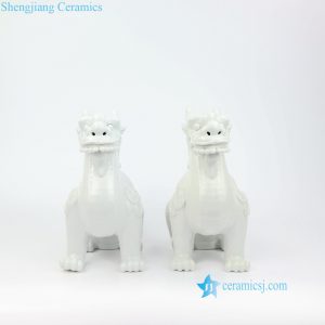 RZKC04-B Pure white ceramic dragon statues