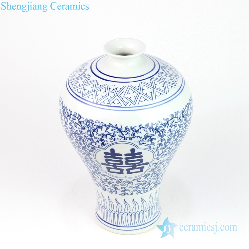 curled withe and orchid porcelain vase