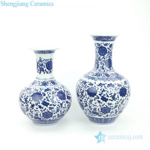 RYUJ25-26 China factory made cheap blue floral ceramic vase