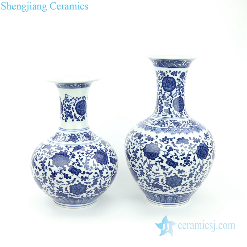 blue floral ceramic vase