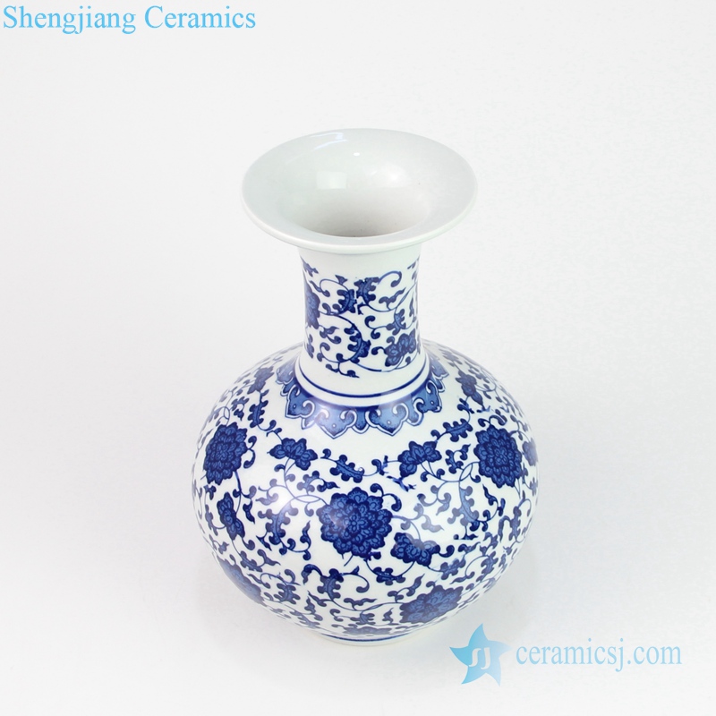blue floral ceramic vase