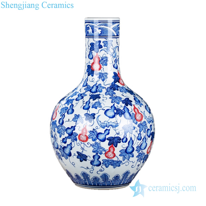 red calabash ceramic vase