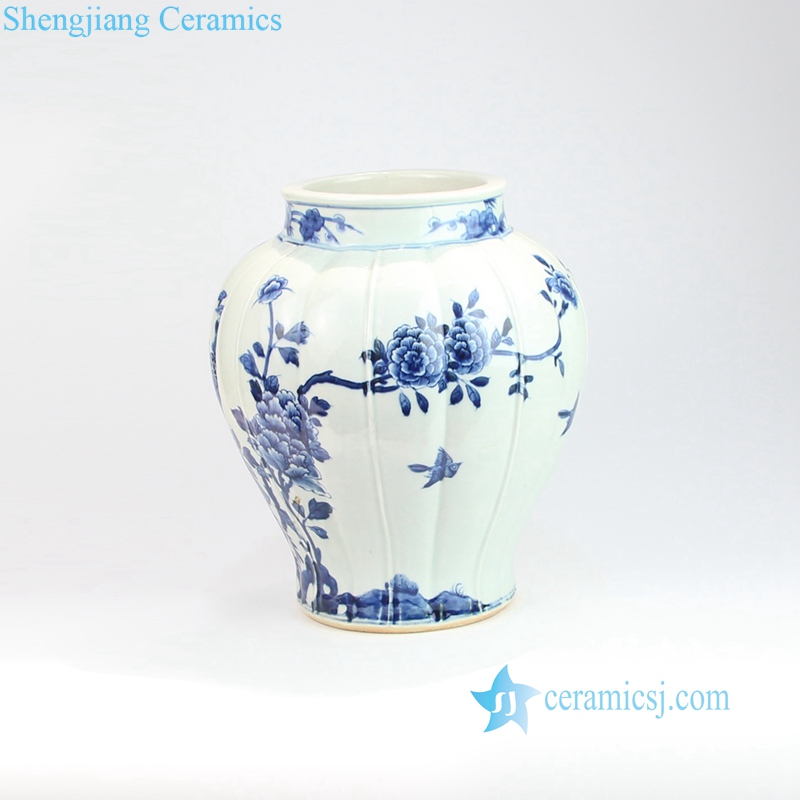 couple phoenix ceramic vase with arris