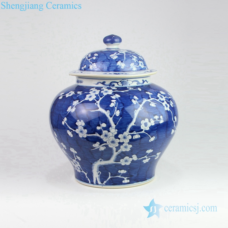 small ceramic jar in deep blue