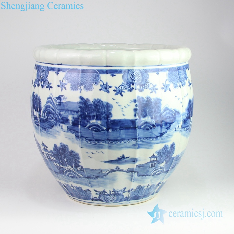 China reigon with river in dream porcelain pot