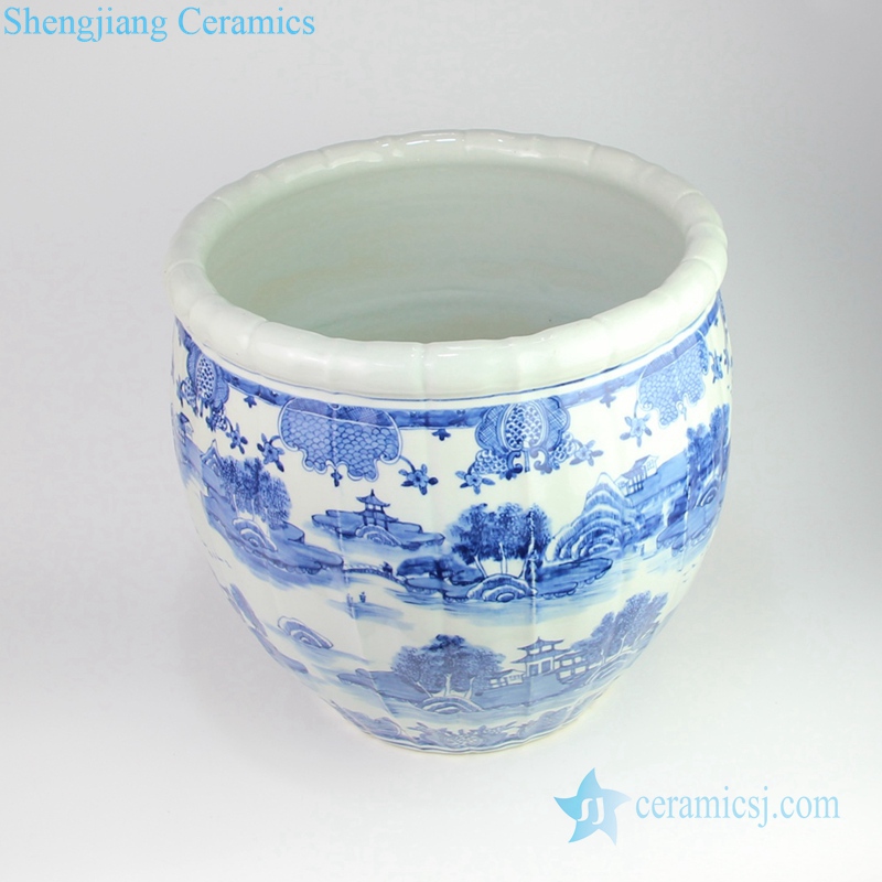 China reigon with river in dream porcelain pot