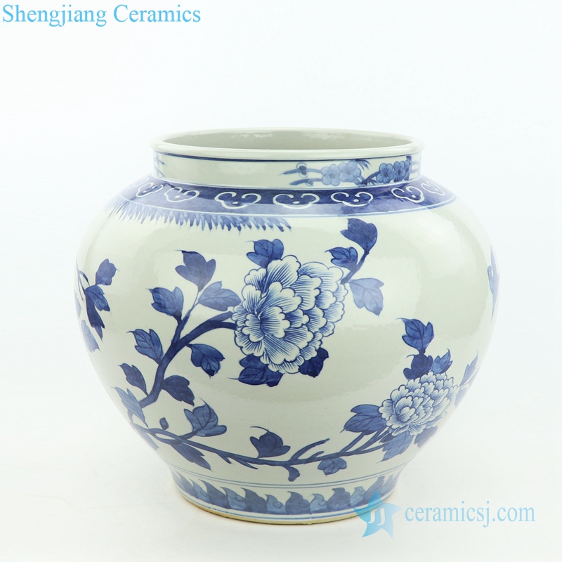 peony and bird porcelain vase