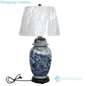 DS-RYZK01 Blue and white beautiful scenery design porcelain lamp