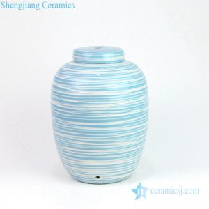 DS-RZMS05 Delicate sky blue and white stripe design ceramic lamp
