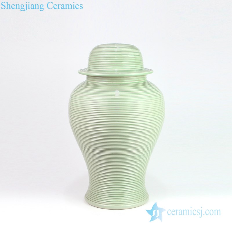 ginger jar shape green ceramic lam