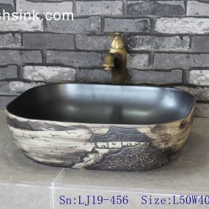 LJ19-456 Shengjiang traditional landscape design ceramic wash sink