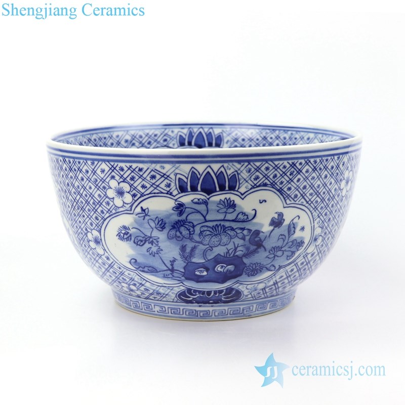 floral design ceramic fish bowl
