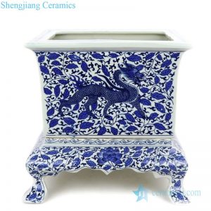 RYSM02 Shengjiang blue and white ceramic with four sides flower pot