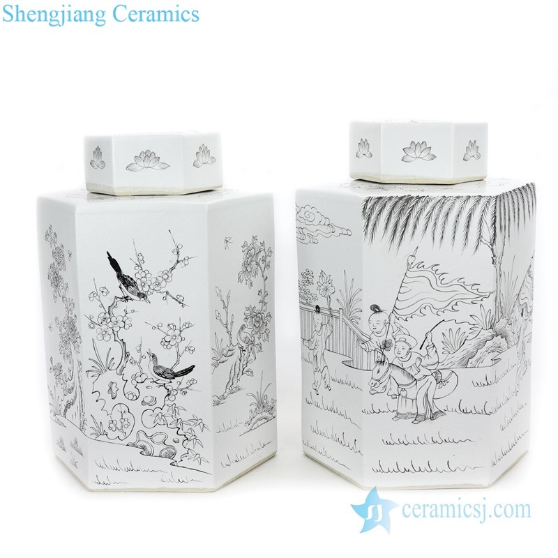 high quality white ceramic tea jar