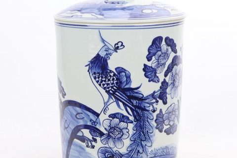 RZFI11 Conventional pure hand drawing ceramic with phoenix and flower design tea jar