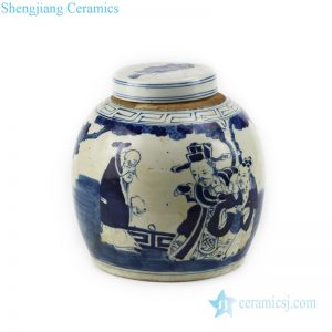 RZFZ01-k Chinese antique valuable portraiture design ceramic tea jar