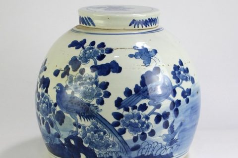 RZFZ05-M Chinese style valuable ceramic with flower and bird design tea jar