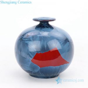 RZGW01-D Deep blue background fat body tabletop ceramic vase