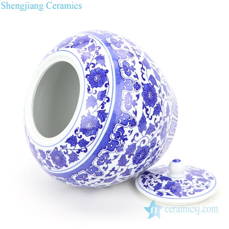 RZIX04           Fat valuable ceramic floral design covered tea jar