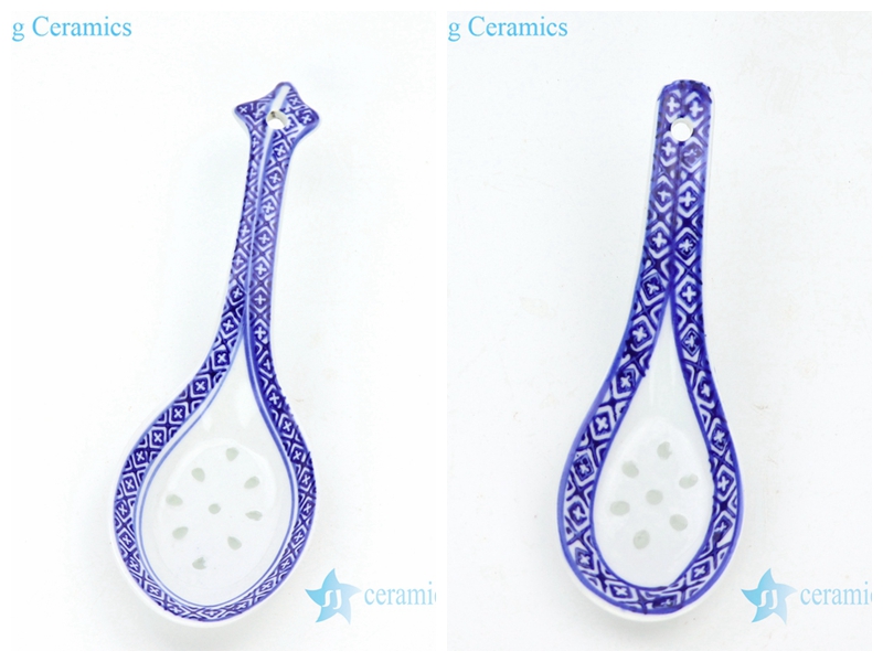 hand craft blue and white ceramic spoon