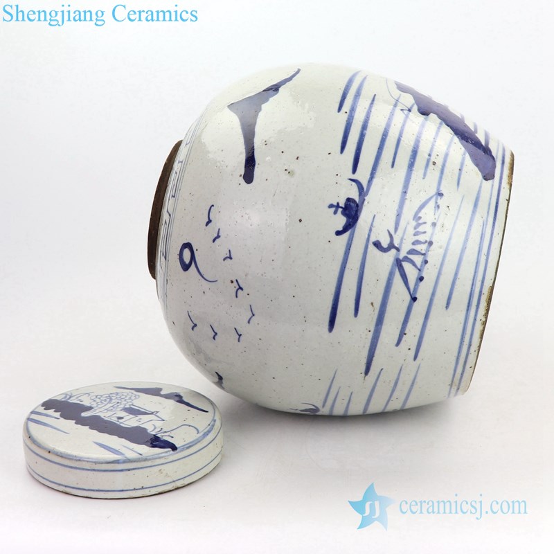 free hand drawing ceramic jar