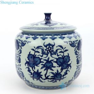 RZLG49 Chinese classical blue and white never fade ceramic tea jar