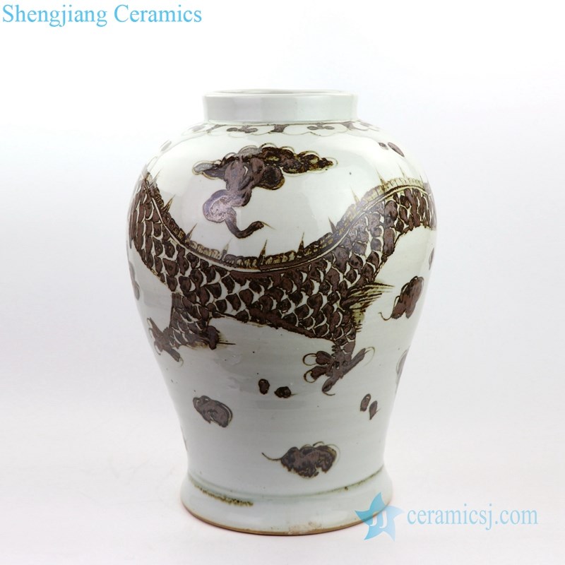 traditional porcelain jar with dragon design