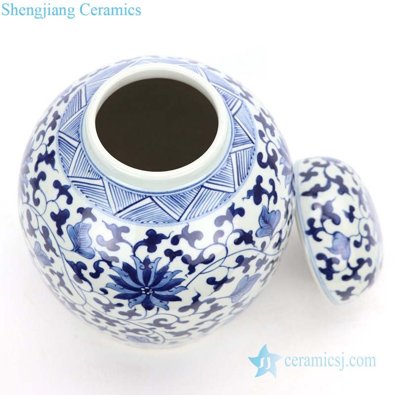 round ceramic tea jar with lid