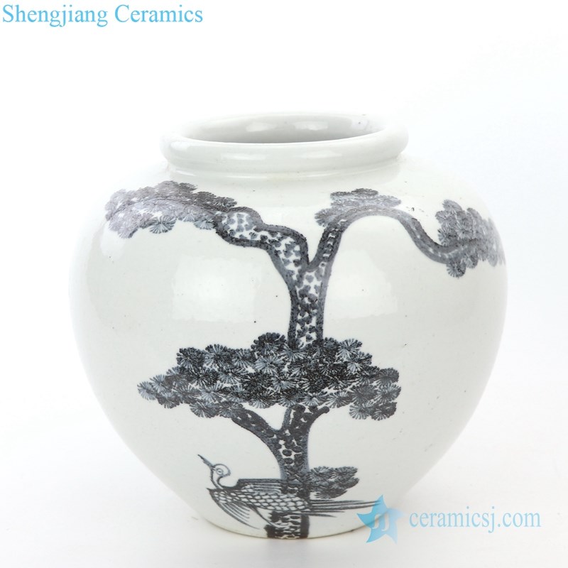 hand painted ceramic storage jar