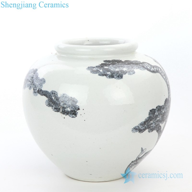 hand painted ceramic storage jar