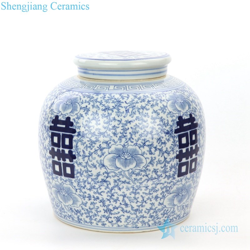 dubble happiness ceramic tea jar