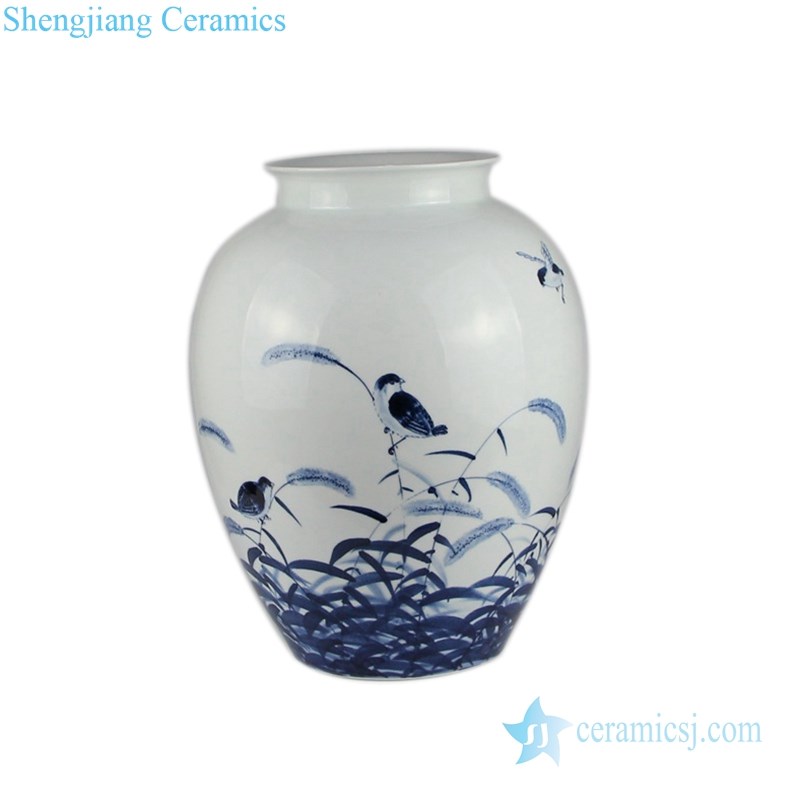 elegant blue and white ceramic vase