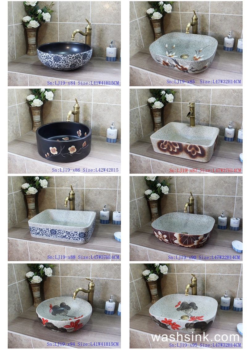 hand painted ceramic wash sink