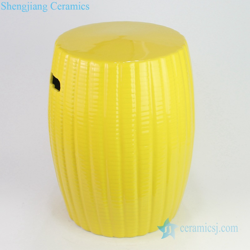 RYIR135  Bright yellow corn style porcelain stool