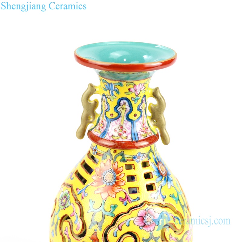 carved Qing Dynasty reproduction vase