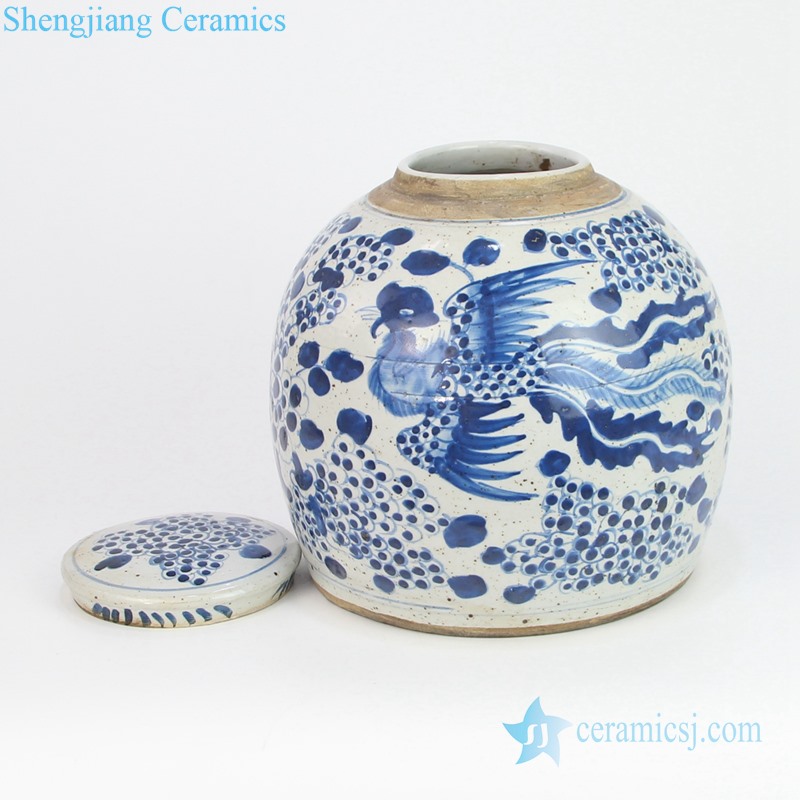 hand painted ceramic tea jar