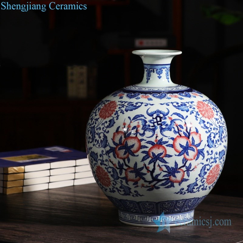 underglaze red ceramic vase