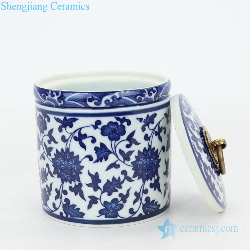 column ceramic tea jar
