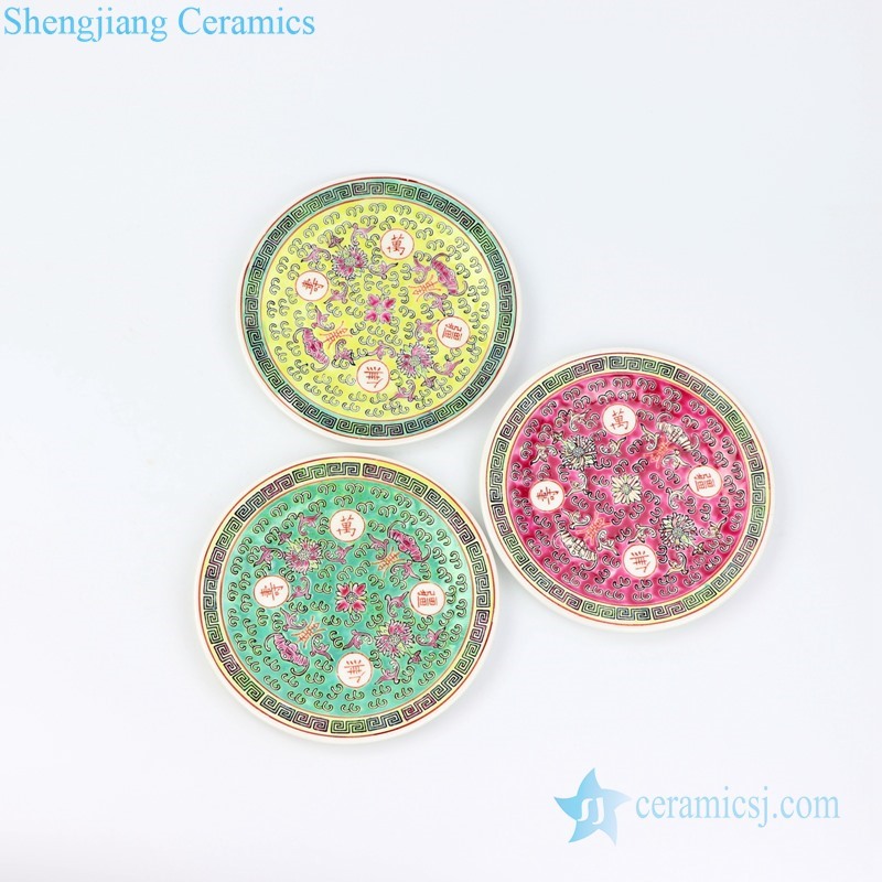 three color ceramic plate