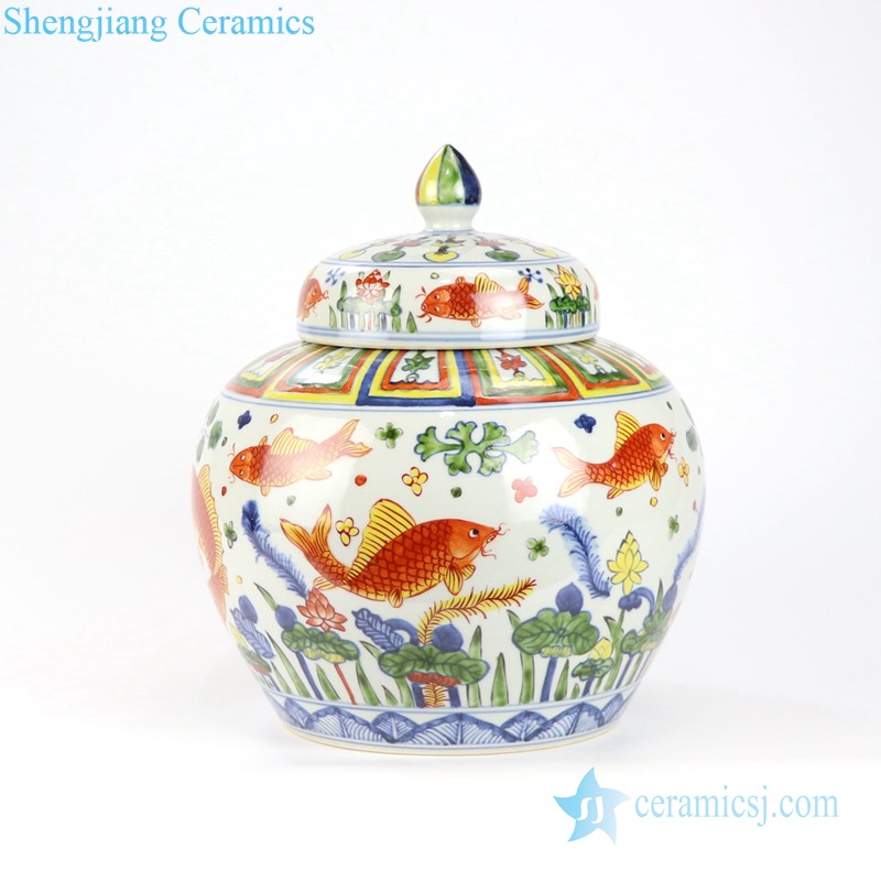 multicolor ceramic jar